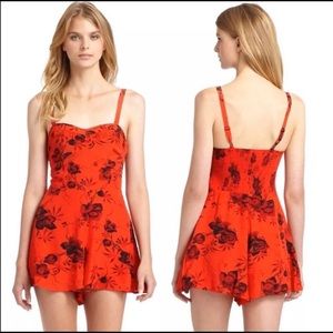 Free people floral romper size 6